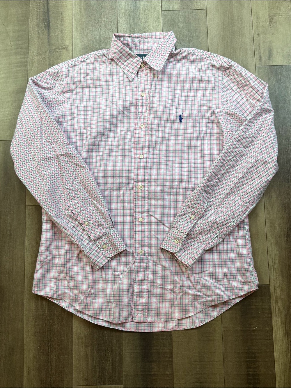 Polo Ralph Lauren Custom Fit Long Sleeve Button Down Shirt Men's Size L Pink